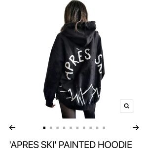 Black 'Apres Ski' Painted Hoodie